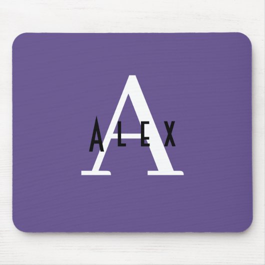 Ultra Violet Paars modern monogram meisje Muismat (Voorkant)