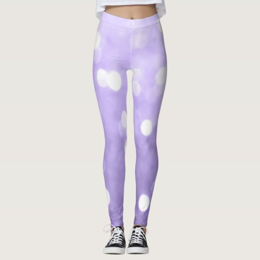 Ultra violet paars sparkly bokeh Abstract Leggings (Voorkant)
