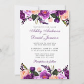 Ultra Violet Paars | Uitnodiging voor Floral Weddi (Voorkant)