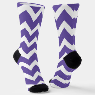 Ultra violet paars wit Chevron patroon Sokken
