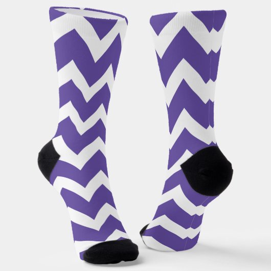 Ultra violet paars wit Chevron patroon Sokken (Gebogen)