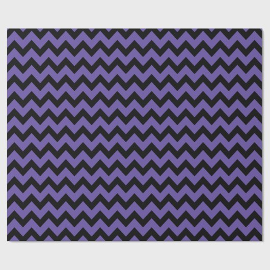 Ultra violet paars zwart Chevron-patroon Cadeaupapier (Vlak)