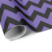 Ultra violet paars zwart Chevron-patroon Cadeaupapier (Rol Hoek)