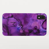 Ultra Violet Paarse Alcohol Inkt Textuur Monogram Case-Mate iPhone Case (Achterkant (horizontaal))