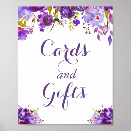 Ultra Violet Paarse Bloemen Kaarten en geschenken  Poster (Voorkant)