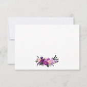 Ultra Violet Paarse Bloemen RSVP Bruiloft (Achterkant)