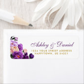 Ultra Violet Paarse Bloemen Waterverf Bruiloft G Etiket (Insitu)