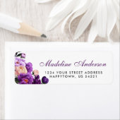 Ultra Violet Paarse Bloemen Waterverf Etiket (Insitu)