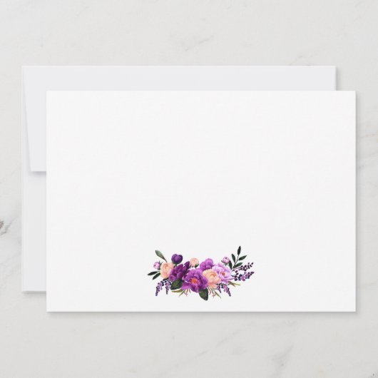Ultra Violet Paarse Floral sla de datum op Save The Date (Achterkant)