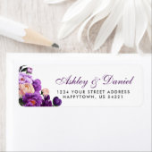 Ultra Violet Paarse Floral Waterverf Weddenschap P Etiket (Insitu)