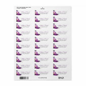 Ultra Violet Paarse Floral Waterverf Weddenschap P Etiket (Full Sheet)