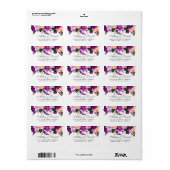 Ultra Violet Paarse Floral Waterverf Wedding Etiket (Full Sheet)