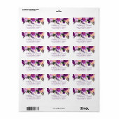 Ultra Violet Paarse Floral Waterverf Wedding PS Etiket (Full Sheet)