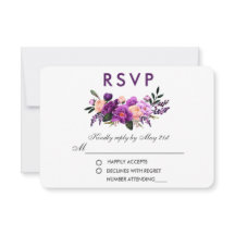 Ultra Violet Paarse Floral Waterverf Wedding PS