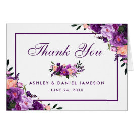 Ultra Violet Paarse Floral Weddenschap Bedankt Opm