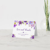 Ultra Violet Paarse Floral Weddenschap Hartelijk d Bedankkaart (Voorkant)