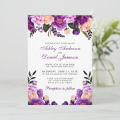 Ultra Violet Paarse Floral | Weddenschap PS Kaart (Staand voorkant)