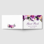 Ultra Violet Paarse Waterverf Floral Wedding P Gastenboek (Volledig)