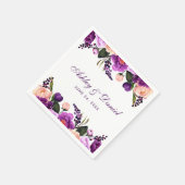 Ultra Violet Paarse Waterverf Floral Wedding P Servet (Hoek)