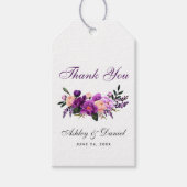 Ultra Violet Paarse Waterverf Floral Wedding PS Cadeaulabel (Voorkant)