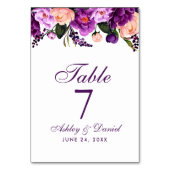 Ultra Violet Paarse Waterverf Floral Wedding PS Kaart (Achterkant)