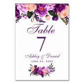 Ultra Violet Paarse Waterverf Floral Wedding PS Kaart (Achterkant)