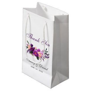 Ultra Violet Paarse Waterverf Floral Wedding PS Klein Cadeauzakje