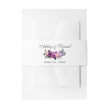 Ultra Violet Paarse Waterverf Floral Wedding