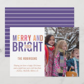 Ultra Violet Palet Kerst Groet Foto Feestdagenkaart (Voorkant / Achterkant)