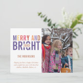 Ultra Violet Palet Kerst Groet Foto Feestdagenkaart (Staand voorkant)