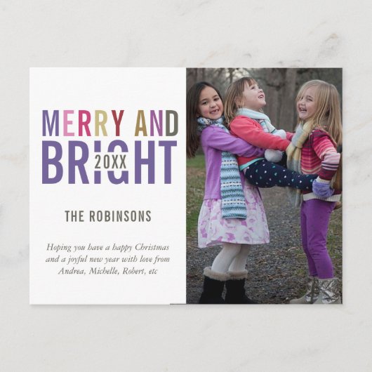 Ultra Violet Palette kerstcadeaufoto Aankondigingskaart (Voorkant)