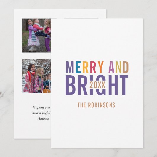 Ultra Violet Palette kerstcadeaufoto Feestdagenkaart (Voorkant / Achterkant)
