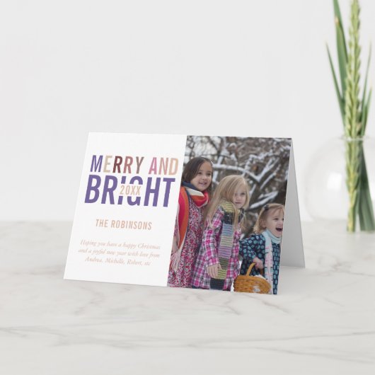 Ultra Violet Palette Kerstmis Foto Feestdagen Kaart (Voorkant)