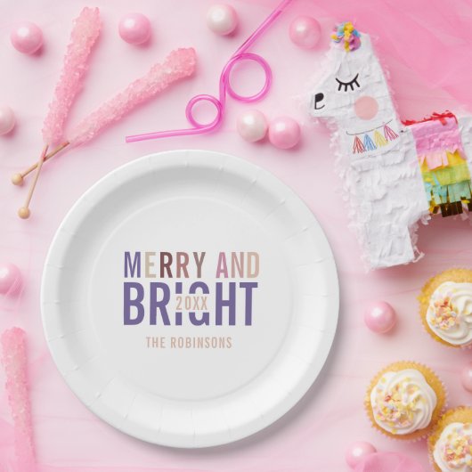 Ultra Violet Palette Kerstmis Papieren Bordje (Feest)