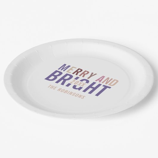 Ultra Violet Palette Kerstmis Papieren Bordje (Gekanteld)