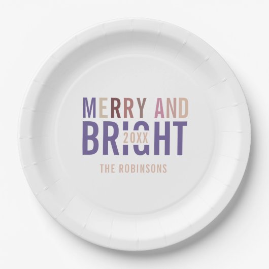 Ultra Violet Palette Kerstmis Papieren Bordje (Voorkant)