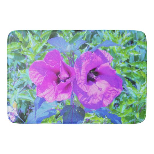 Ultra Violet Plum Crazy Paars Hibiscus Flowers Badmat (Voorkant)