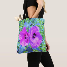 Ultra Violet Plum Crazy Paars Hibiscus Flowers Tote Bag
