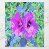 Ultra Violet Plum Crazy Paars Hibiscus Flowers Wijn Etiket (Enkel label)