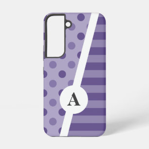 Ultra Violet Polka Dot en Stripe Patroon Samsung Galaxy Hoesje