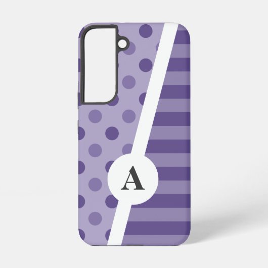 Ultra Violet Polka Dot en Stripe Patroon Samsung Galaxy Hoesje (Achterkant)