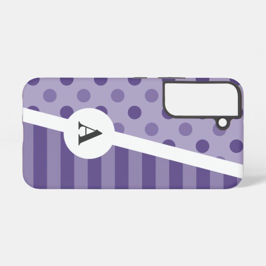 Ultra Violet Polka Dot en Stripe Patroon Samsung Galaxy Hoesje (Achterkant horizontaal)