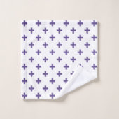 Ultra violet polka kruist wit bad handdoek (Wasdoekje)