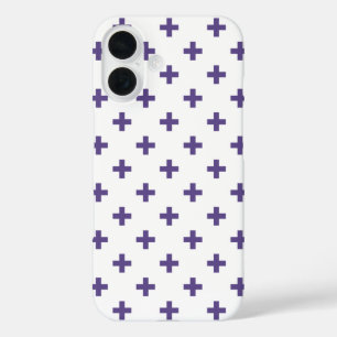Ultra violet polka kruist wit iPhone 16 hoesje