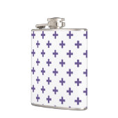 Ultra violet polka kruist wit heupfles (Links)