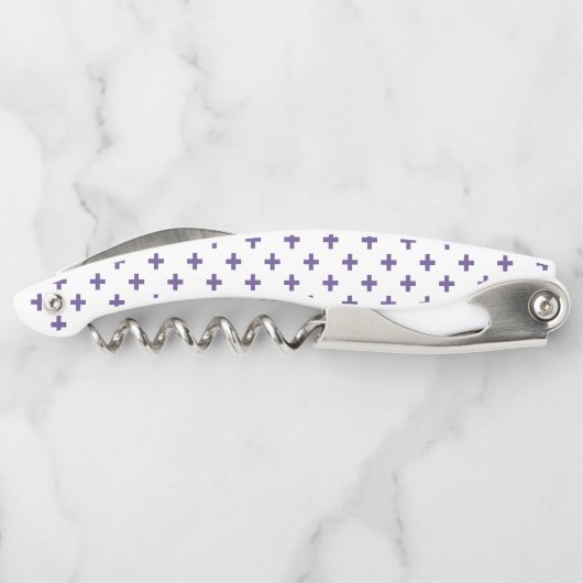 Ultra violet polka kruist wit kurkentrekker (Achterkant)