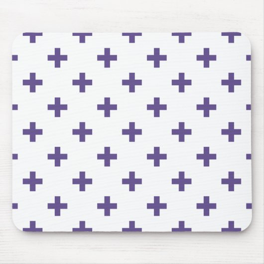 Ultra violet polka kruist wit muismat (Voorkant)