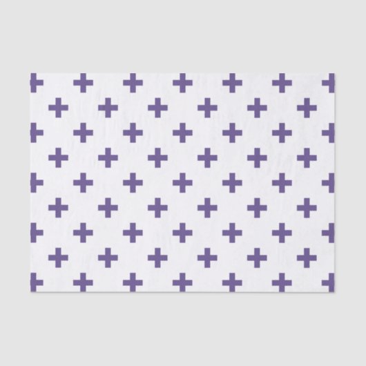Ultra violet polka kruist wit tissuepapier (Voorkant)