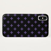 Ultra violet polka kruist zwart Case-Mate iPhone case (Achterkant (horizontaal))