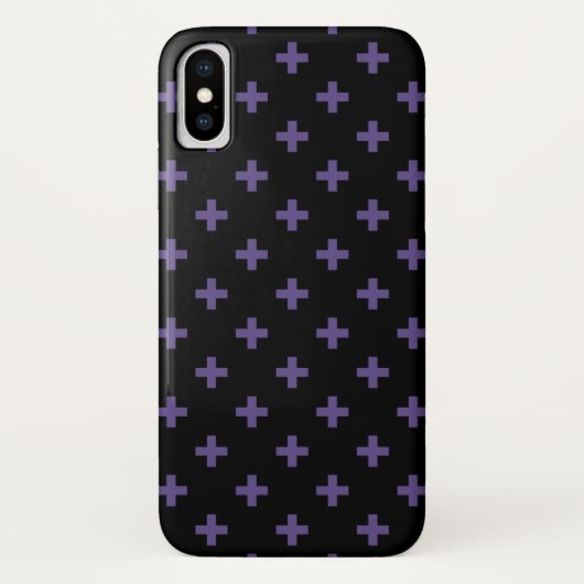 Ultra violet polka kruist zwart Case-Mate iPhone case (Achterkant)